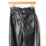 Express Black Faux Leather Paperbag Waist Pants- Size 4R (Inseam 26.5”)