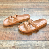 Madewell Brown Leather Double Strap Slide Sandals- Size 9 (see notes)