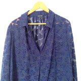 Nic + Zoe “Heart On My Sleeve” Navy Textured Top NWT- Size XL