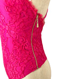 NBD x Naven Hot Pink Lace Adjustable Criss Cross Strap Bodysuit- Size S (sold out online)