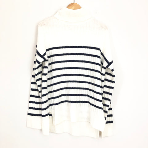 Excellentop Black Striped Mock Neck Sweater- Size S