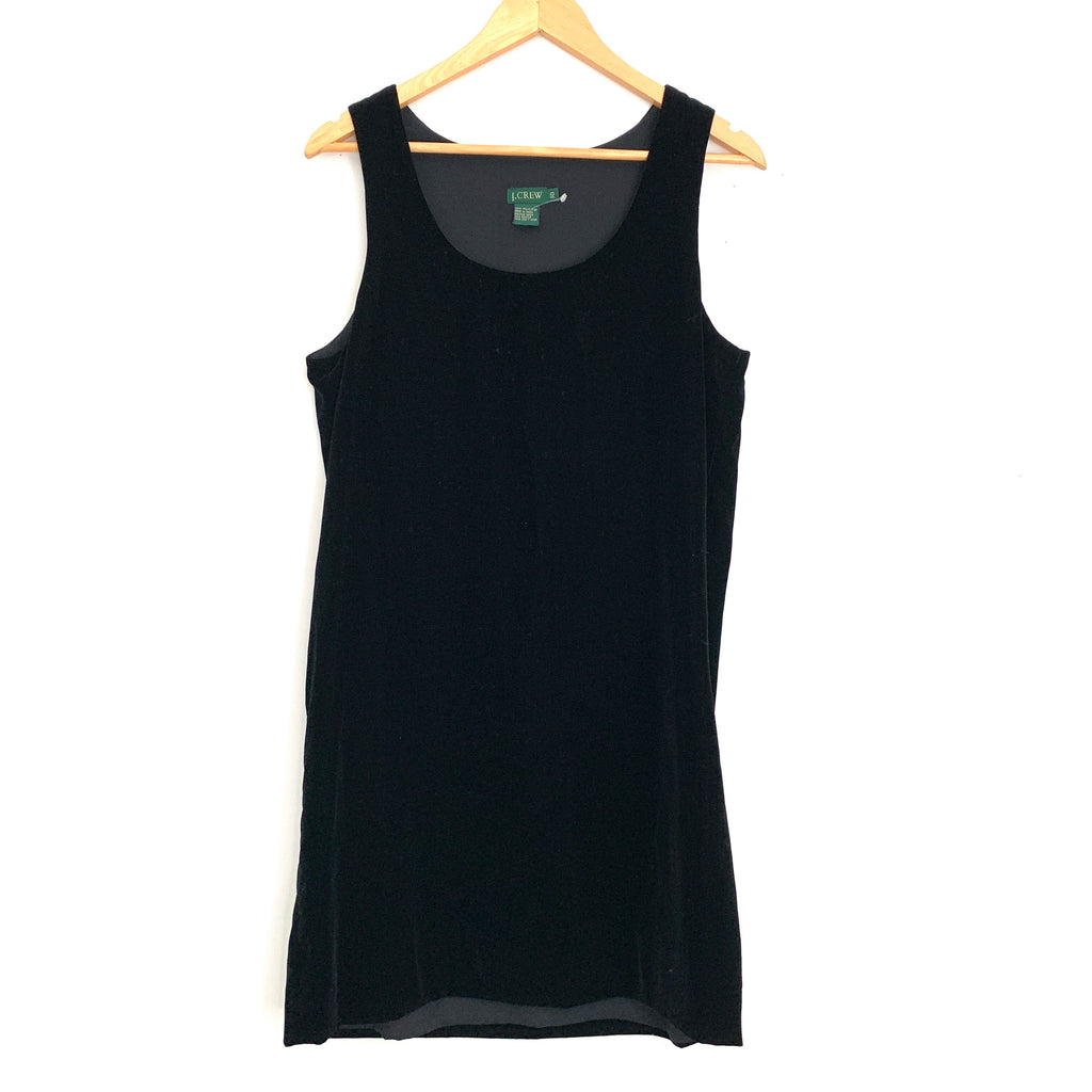 J Crew Black Velvet Tank Dress- Size 10 – The Saved Collection