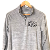 Charles River Monogramed " KHG” Heathered Grey 1/4 Zip Pullover- Size S