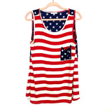 Chicsoul American Flag Sleeveless Top- Size 2XL