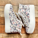 Universal Thread Floral Platform High Top Sneakers with Side Zippers- Size 6.5