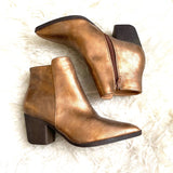 Mata Brown Metallic Booties- Size 7