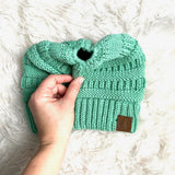 C.C Turquoise Open Top Bun Hat