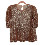 Allison Joy Rose Gold Sequins Top- Size S