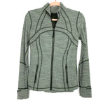 Lululemon Grey Hearthered Exposed Seam Zip Up- Size 8