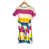 Fantastic Fawn Colorful Striped Tie Back Cotton Dress- Size S