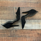 C Label Black Suede Pointed Toe Stilettos- Size 8.5
