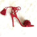 Ivanka Trump Red Hettie Fringe Heels- Size 6