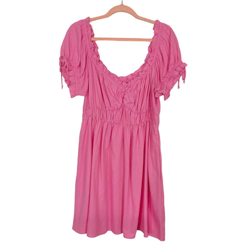 Show Me Your Mumu x Barbie Pink Linen Dress NWT- Size XXL