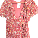 LUSH Muted Pink Ditsy Floral Wrap Dress NWT- Size S