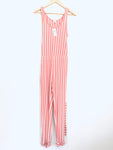 LOFT Beach Pink and White Striped Jumpsuit NWT- Size XS
