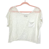 Soulmates White Lace Open Back Top- Size M
