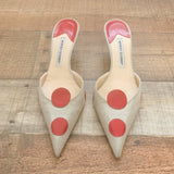 Manolo Blahnik Polka Dot Low Heel Mules- Size 39.5 (US 9.5, see notes)