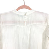 Loft White Center Floral Print Blouse- Size XS