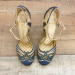 Tory Burch Navy Blue/Gold Heels- Size 9.5 (See Notes)