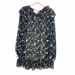 Free People Black/White Sheer Tie Back Overlay With Detached Dress NWT- Size XS