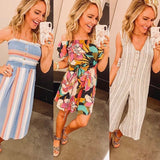 BP Striped Button Detail Jumpsuit- Size XXS