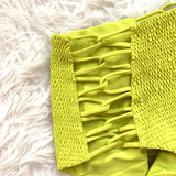 Tori Praver Lime Green Ruched Cut Out High-Waist Swim Bottoms- Size M