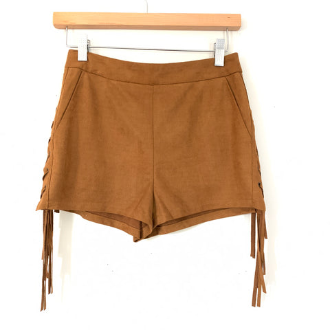 Loveriche Brown Suede Lace Up Shorts- Size S