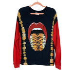 Lauren Moshi Black/Red Tongue Crewneck Top- Size M