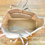 Tory Burch Gray Heron Gemini Link Coated Canvas Tote (sold out online)