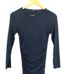 Theory Navy Jersey Cotton Ruched Dress- Size S