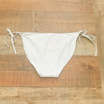 Xhilaration White Side Strap Bikini Bottoms- Size L (Bottoms Only)