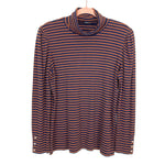 Talbots Navy/Caramel Striped Ribbed Knit Turtleneck- Size L (sold out online)