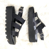 BP Black Strappy Slingback Platform Sandals- Size 9