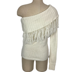 House of Harlow 1960 x Revolve One Shoulder Fringe Sweater- Size S