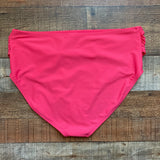 Pink Desert Bisou Raspberry Tie Front High Waisted Bikini Bottoms- Size XL (see notes)