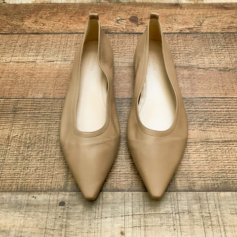 Everlane Tan Italian Leather Pointed Toe Ballet Flats- Size 11 (BRAND NEW)