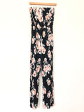 Bevello Mirco Pleated Black Floral Strapless Dress NWT- Size S