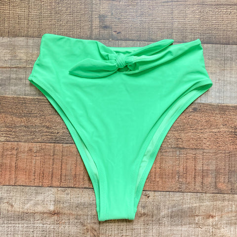 Aerie Neon Green Front Tie with Cut Out Bikini Bottoms NWT- Size S