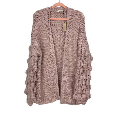 Amaryllis Blush Pink Chunky Knit Bubble Cardigan NWT- Size XL/1X