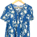 Show Me Your Mumu Blue Floral Lace Up Tunic Dress- Size S