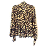 By Together Animal Print Flowy Tie Sleeve Button Up- Size M