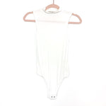 Express One Eleven White Mock Neck Thong Bodysuit- Size S