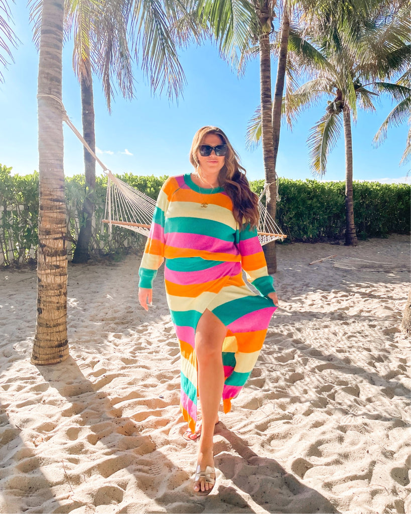 Free People Beach Striped Knit Sweater Skirt Set- Size L The Saved Collection Free People Beach Striped Knit Sweater Skirt Set- Size L The Saved Collection