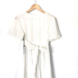 ASTR The Label Deep V Button Up White Eyelet Dress NWT- Size S