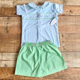 Lullaby Set Blue and Green Gingham Car Short Set NWT- Size 4T