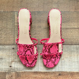 Coconuts By Matisse Pink Snakeskin Print Low Heel Sandals NWOT- Size 6