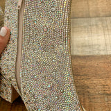 Betsey Johnson Silver Rhinestone Booties- Size 7.5 (See Notes)