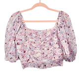 Lucy Paris Pink Floral Crop Gathered Top NWT- Size S