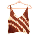 Forever 21 Brown Tie-Dye Ribbed Sweater-Knit Semi Cropped Tank Top- Size S