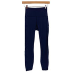 Lululemon Navy Lace Mesh Detail Leggings- Size 4 (Inseam 25.5”)